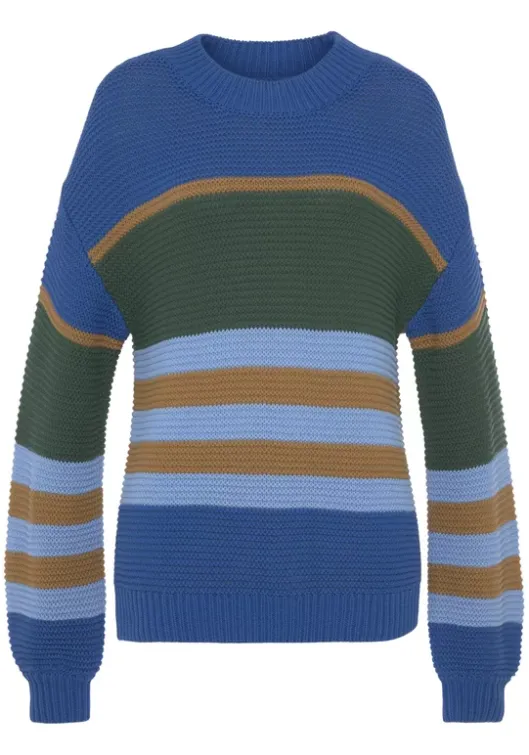 Online LASCANA Strickpullover Blau Gestreift