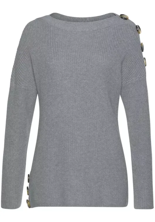 Sale LASCANA Strickpullover Hellgrau-Meliert