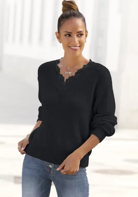 Hot LASCANA Strickpullover Schwarz