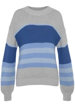 Hot LASCANA Strickpullover Grau Gestreift