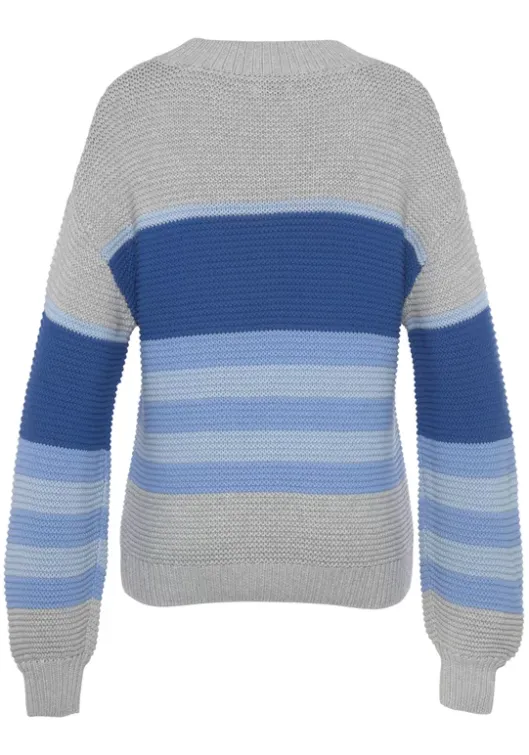Hot LASCANA Strickpullover Grau Gestreift