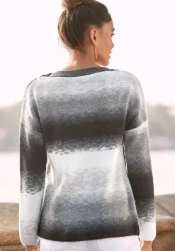 Hot Vivance Strickpullover Schwarz-Weis-Grau
