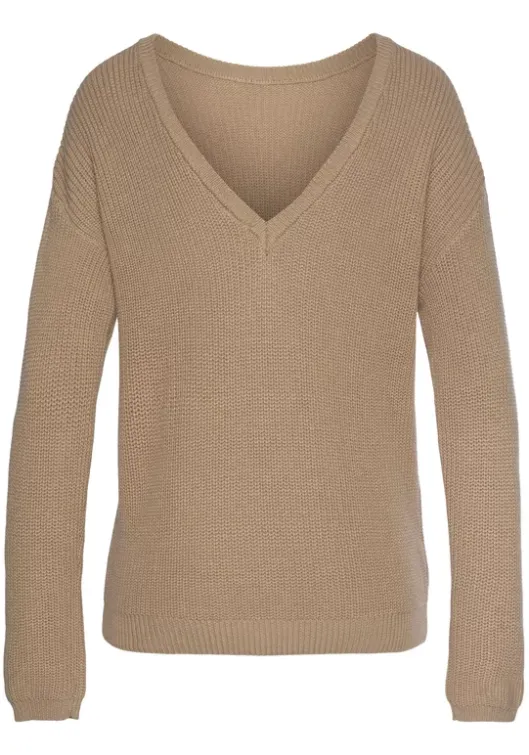 Outlet LASCANA Strickpullover Camelfarben