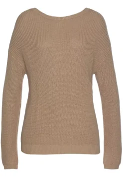 Outlet LASCANA Strickpullover Camelfarben