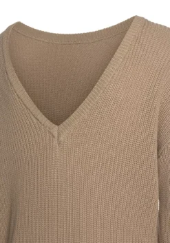 Outlet LASCANA Strickpullover Camelfarben