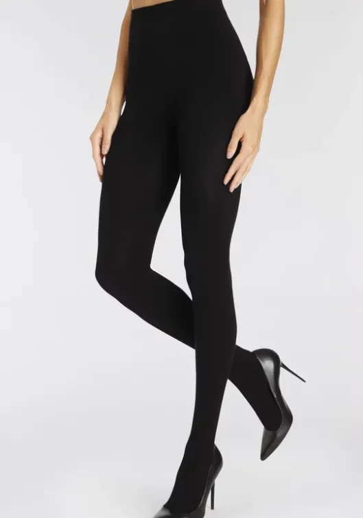 LASCANA Strickstrumpfhose 2X Schwarz