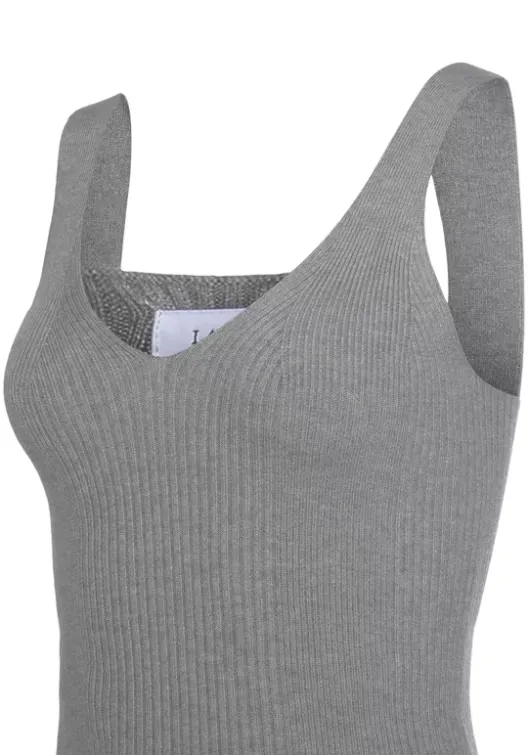 LASCANA Stricktop Grau-Meliert