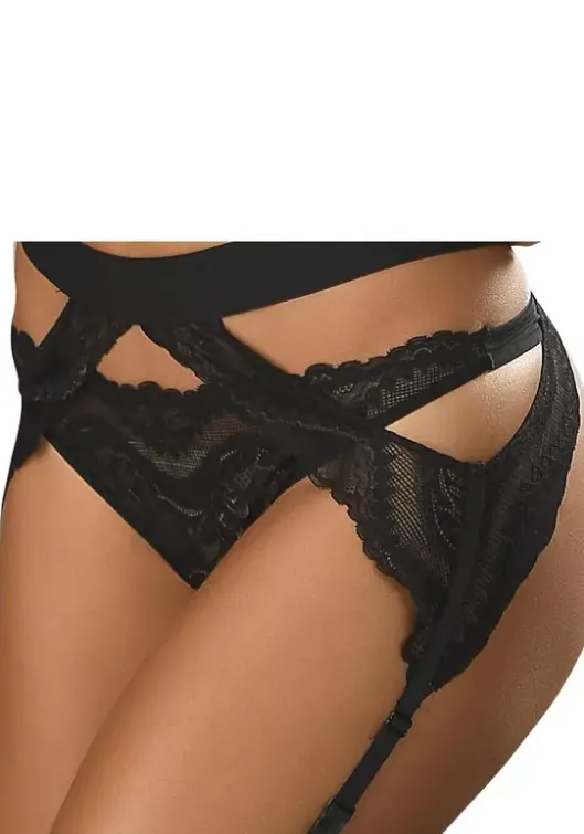 New petite fleur gold String Schwarz