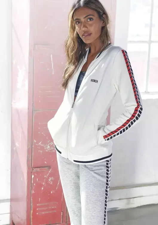 Online Bench. Sweatjacke Offwhite-Ecru-Altweis
