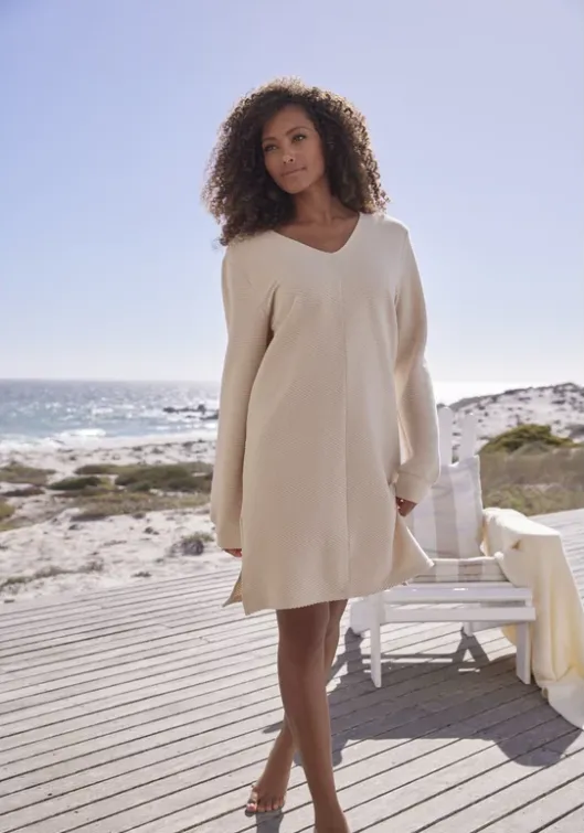 Hot Sweatkleid"Langarmkleid Aus Ripp-Qualitat" Sweatkleider