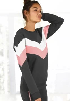 Online H.I.S Sweatshirt Anthrazit-Rosa-Weis