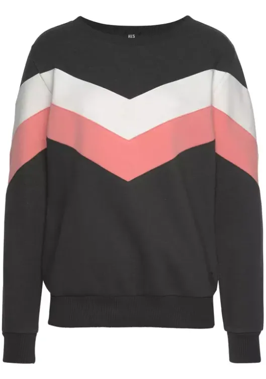 Online H.I.S Sweatshirt Anthrazit-Rosa-Weis
