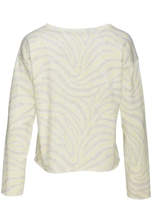 Best LASCANA Sweatshirt Hellgelb-Hellgrau-Gemustert
