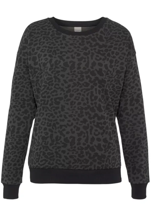 Clearance Bench. Sweatshirt"Animalprint" Grau-Schwarz-Leo