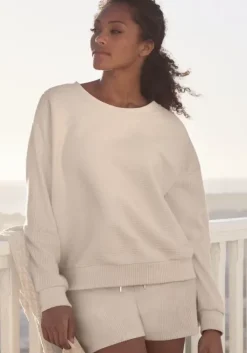Sale s.Oliver Sweatshirt"Aus Ripp-Qualitat" Creme