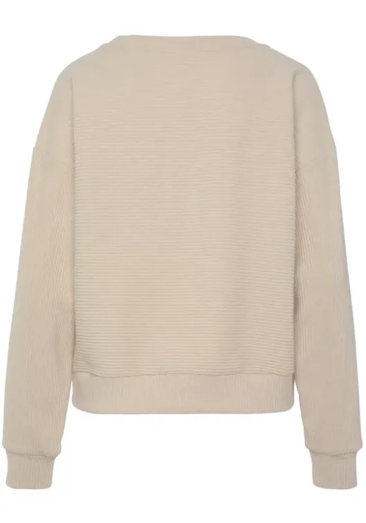 Sale s.Oliver Sweatshirt"Aus Ripp-Qualitat" Creme