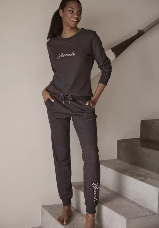 Discount Bench. Sweatshirt"-Loungeshirt" Anthrazit Meliert