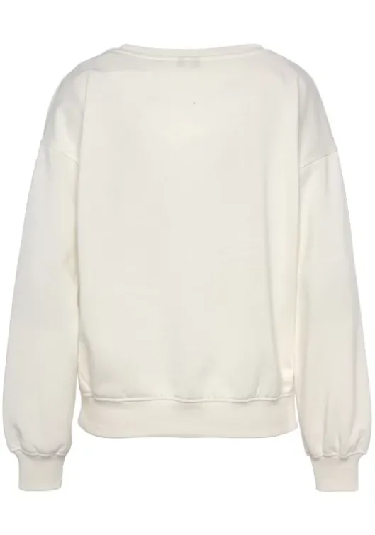 Clearance Buffalo Sweatshirt"Mit Rippbundchen" Creme