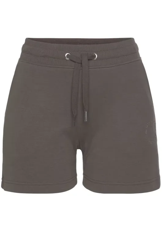 Online Bench. Sweatshorts"Mit Logostickerei" Taupe