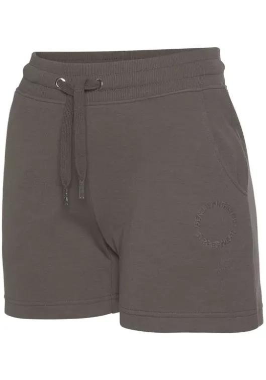 Online Bench. Sweatshorts"Mit Logostickerei" Taupe