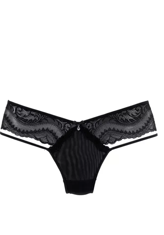 Online petite fleur gold Tanga Schwarz