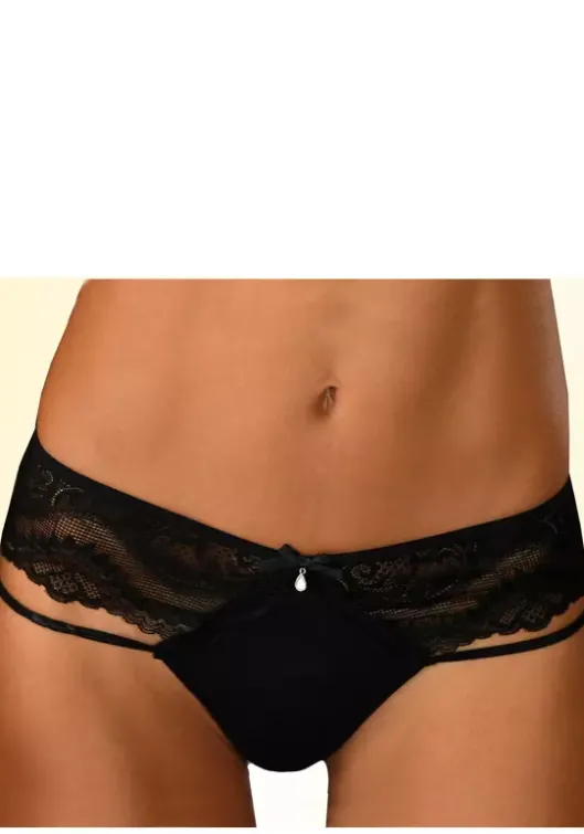 Online petite fleur gold Tanga Schwarz