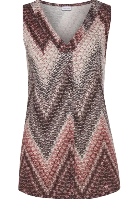 Outlet LASCANA Tanktop Sand-Bordeaux Bedruckt