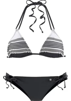 Hot JETTE Triangel-Bikini Schwarz-Weis
