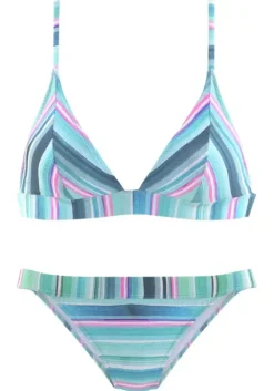 Venice Beach Triangel-Bikini"Acqua" Gestreift-Turkis