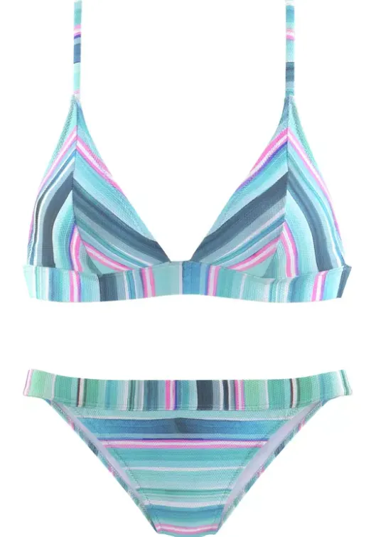 Venice Beach Triangel-Bikini"Acqua" Gestreift-Turkis
