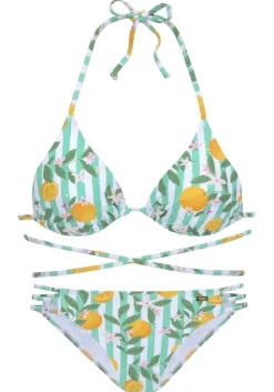 Clearance Buffalo Triangel-Bikini"Capri" Mint-Orange Bedruckt
