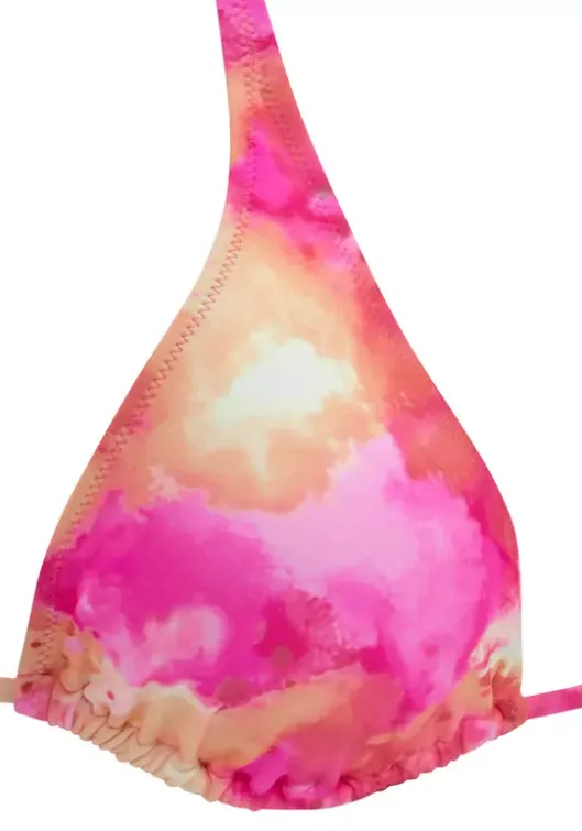 Hot Venice Beach Triangel-Bikini"Epica" Pink-Orange-Gelb-Bedruckt