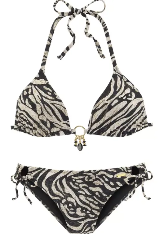 New Bruno Banani Triangel-Bikini"Esa" Braun-Bedruckt