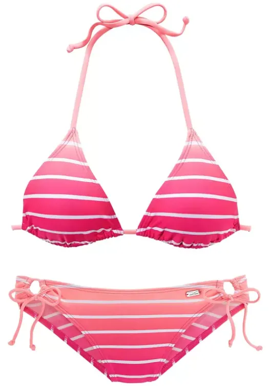 Sale Venice Beach Triangel-Bikini"Flash" Pink-Gestreift