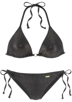 Discount LASCANA Triangel-Bikini"Gloss" Schwarz