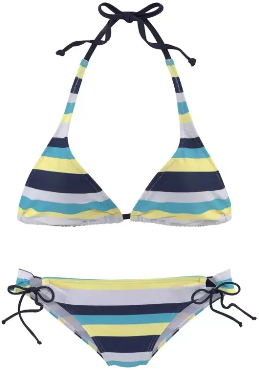 Discount Venice Beach Triangel-Bikini"Svea" Marine-Gelb-Gestreift