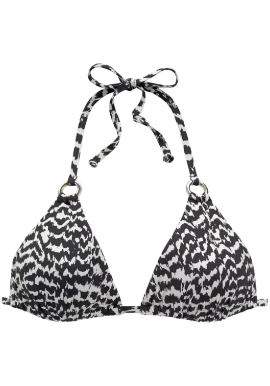 Clearance LASCANA Triangel-Bikini-Top"Clara" Schwarz-Creme