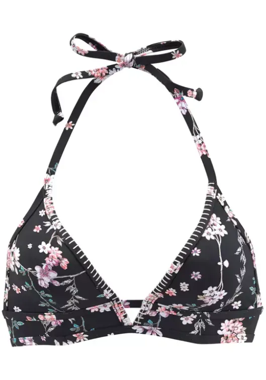 Outlet Sunseeker Triangel-Bikini-Top"Ditsy" Schwarz-Bedruckt