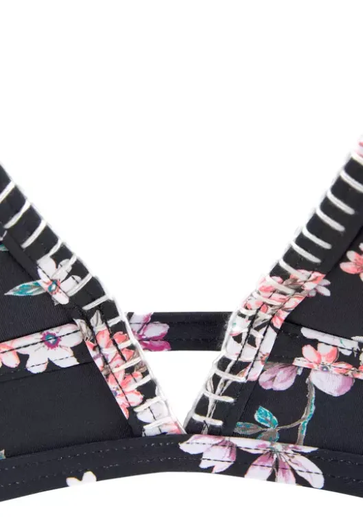 Outlet Sunseeker Triangel-Bikini-Top"Ditsy" Schwarz-Bedruckt