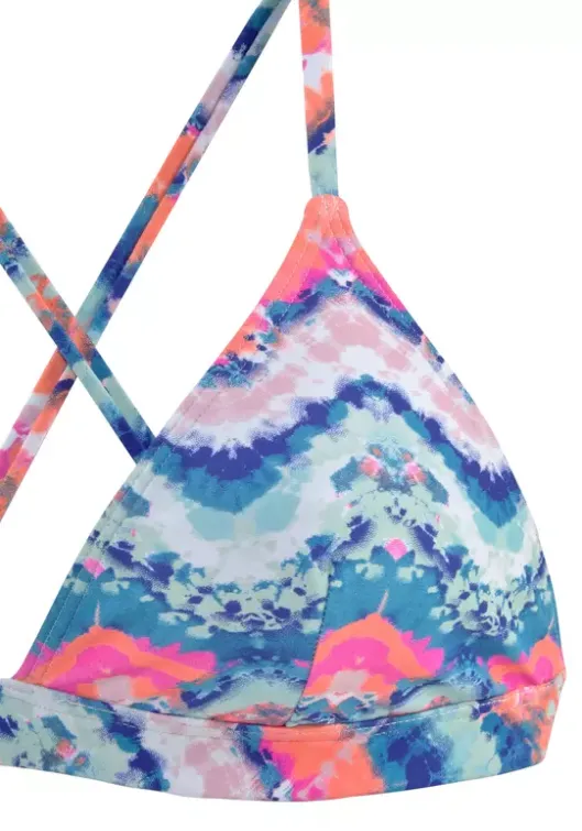 Hot Venice Beach Triangel-Bikini-Top"Face" Blau-Orange