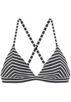 Hot s.Oliver Triangel-Bikini-Top"Hill" Schwarz-Weis-Gestreift