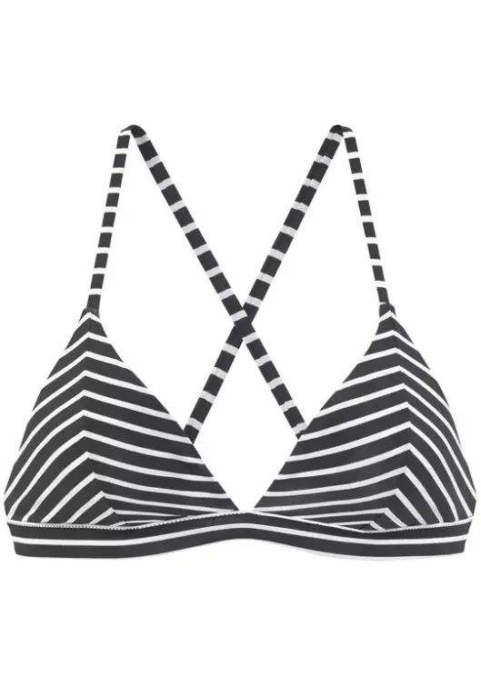 Hot s.Oliver Triangel-Bikini-Top"Hill" Schwarz-Weis-Gestreift
