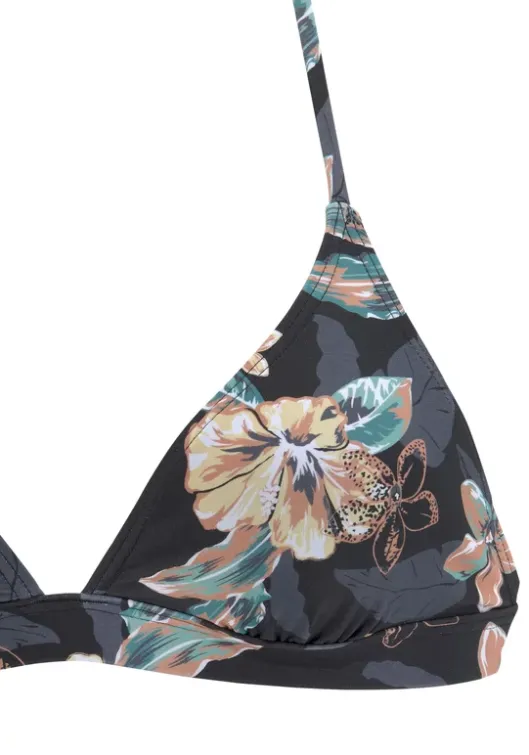 Clearance Venice Beach Triangel-Bikini-Top"Lori" Schwarz-Bedruckt
