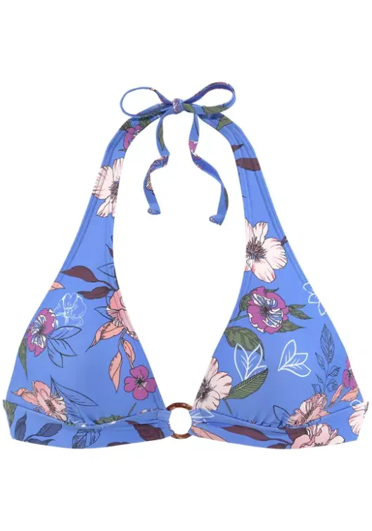 Clearance s.Oliver Triangel-Bikini-Top"Maya" Blau-Bedruckt