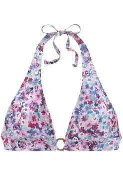 Hot s.Oliver Triangel-Bikini-Top"Scatter" Lila-Bedruckt