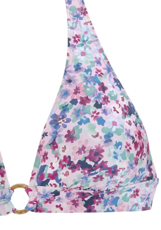 Hot s.Oliver Triangel-Bikini-Top"Scatter" Lila-Bedruckt