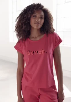 Best Bench. T-Shirt"-Kurzarmshirt, Loungeshirt" Pink