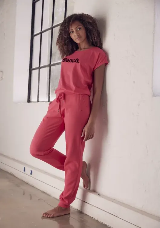Best Bench. T-Shirt"-Kurzarmshirt, Loungeshirt" Pink