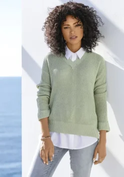 Outlet LASCANA V-Ausschnitt-Pullover Mint