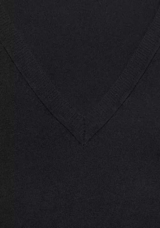 Sale Vivance V-Ausschnitt-Pullover Schwarz